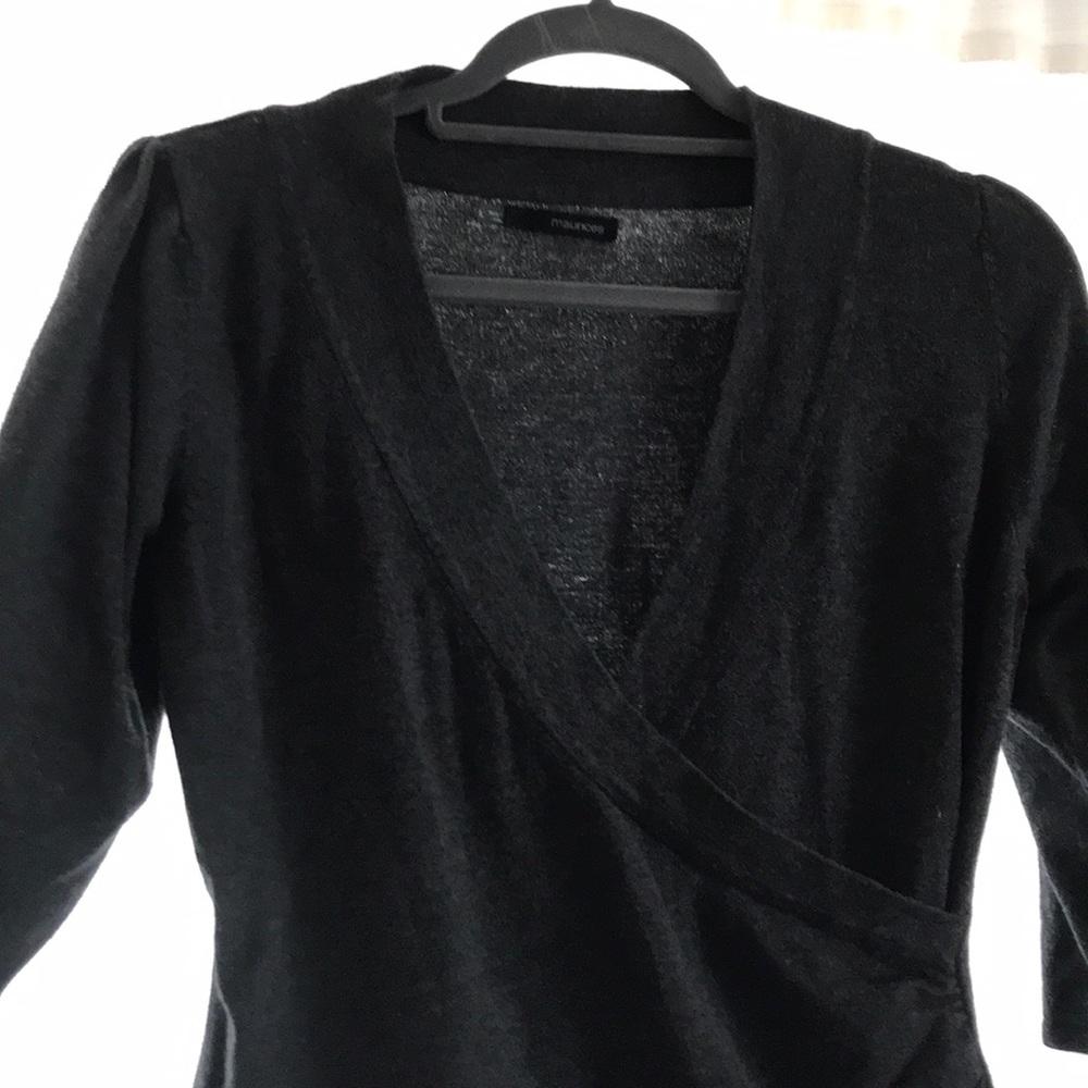 Maurices Wrap Sweater Dark Grey Dressy